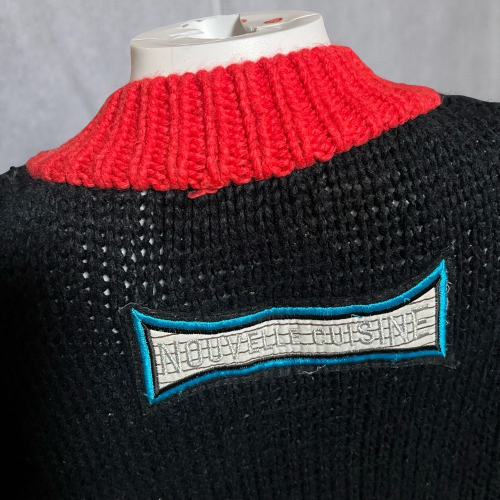 Vintage Black & Red Patchwork Cardigan (Estimated Late 80s–Early 90s) - Picture 8 of 14